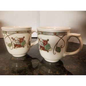 Pfaltzgraff Mission Flower Mugs